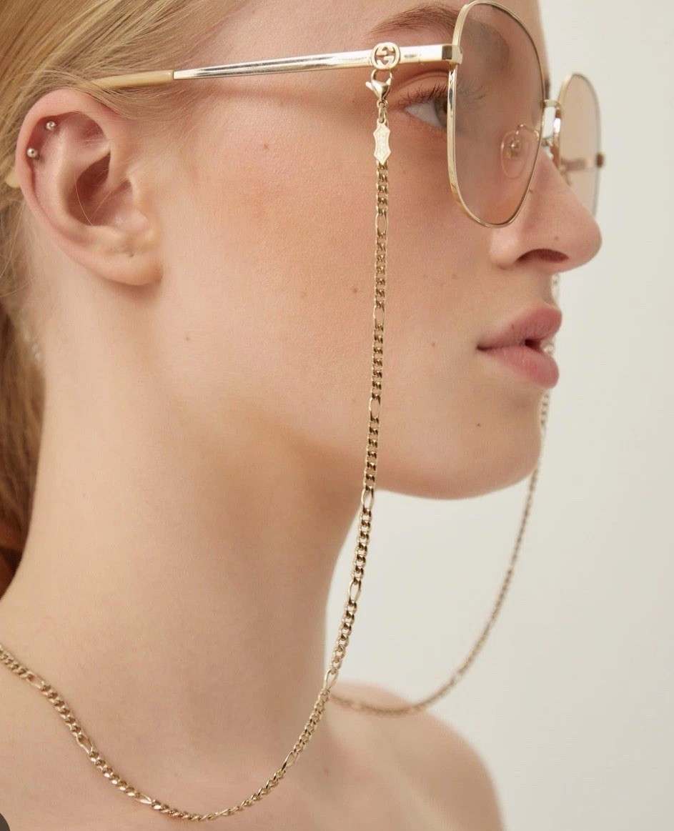 New Gucci Glasses Chain Detachable Gold Authentic Gift | eBay