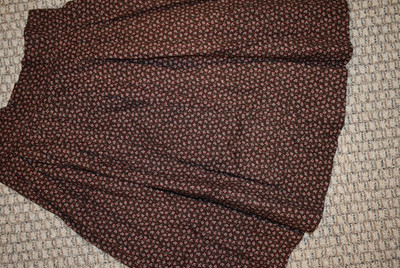 Prairie Pioneer Frontier Victorian 19th Century Long Skirt Brown wCherries 30W