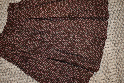 Prairie Pioneer Frontier Victorian 19th Century Long Skirt Brown wCherries 30W