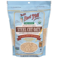 Bob's Red Mill Organic Steel Cut Oats 24 oz Shelf-Stable Bag Whole Grain Cook 