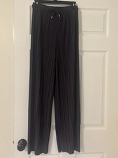 Boho Wide-Leg Stretchy Palazzo Pants Size M/L Elastic Waist NWT Dark Blue
