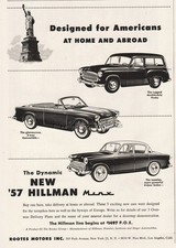 1957 Hillman Minx Husky Wagon Sedan Convertible Designed for Americans 1956 Ad