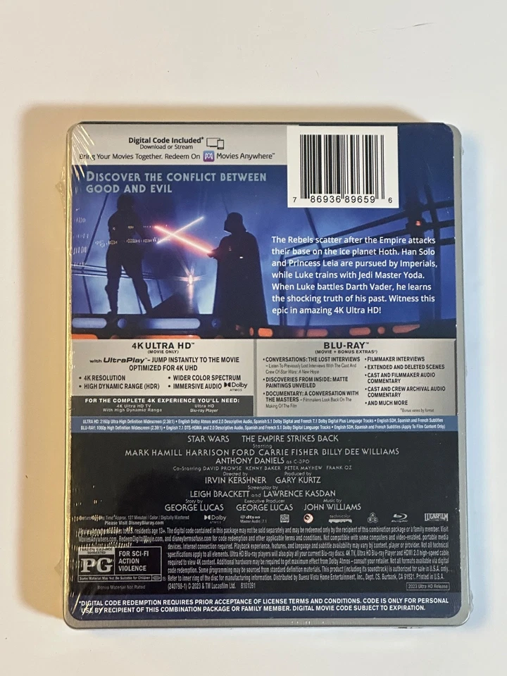 Star Wars: The Empire Strikes Back 100 Best Buy 4K Ultra HD Blu-ray Steelbook  - Image 2 of 2