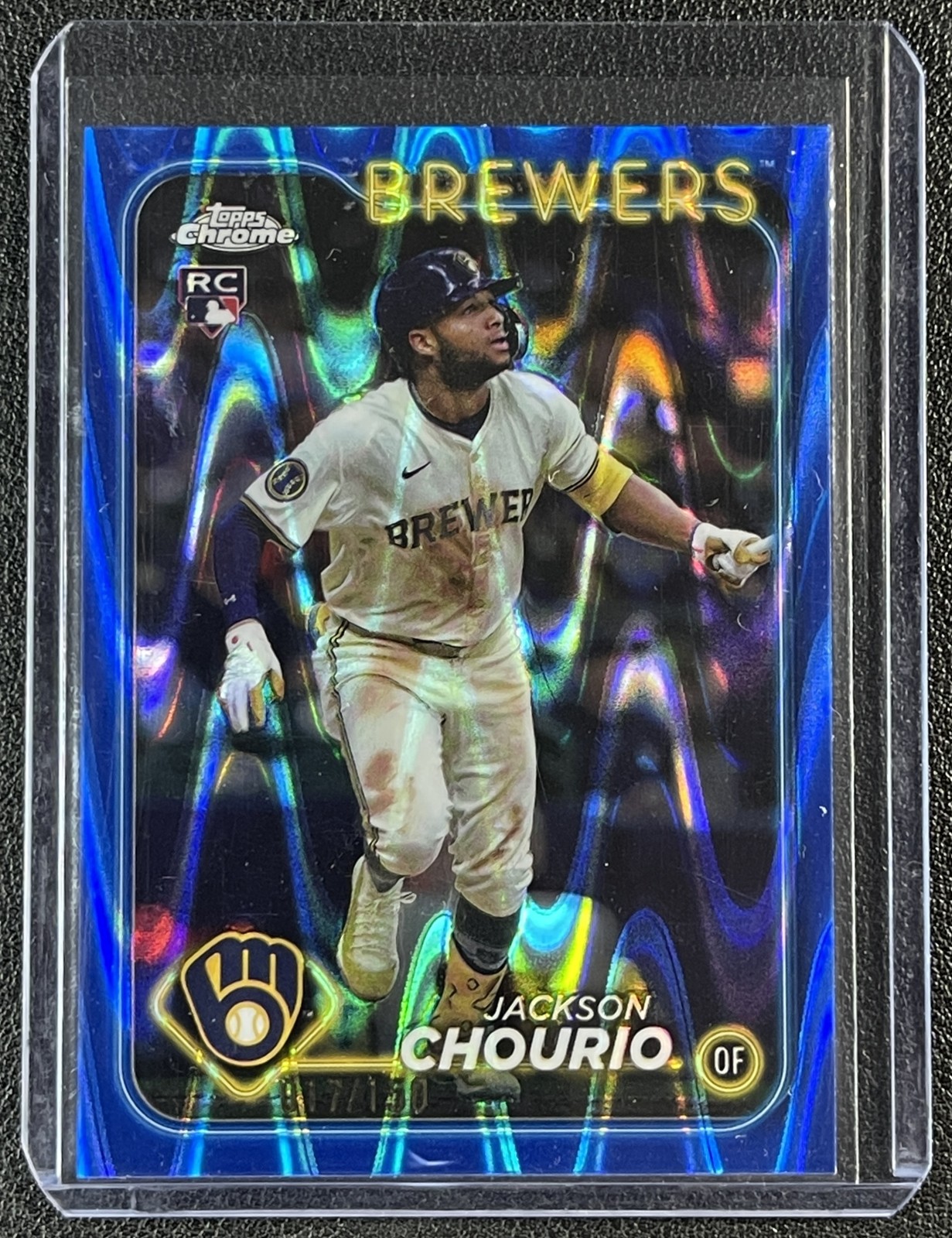 JACKSON CHOURIO 2024 TOPPS CHROME UPDATE #USC18 BLUE RAYWAVE REFRACTOR RC 17/150