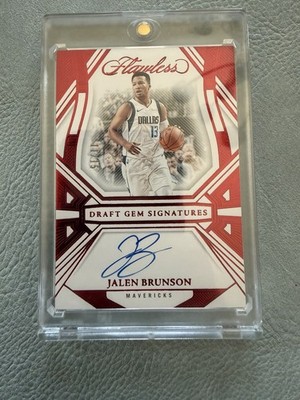 2023-24 Panini Flawless Jalen Brunson Draft Gem Auto 11/15 JSY# 1/1 NBA Champ