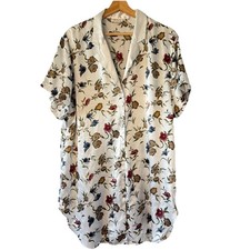 Vintage Barbizon L White Satin Floral Wedding Day Romantic Nightgown Robe