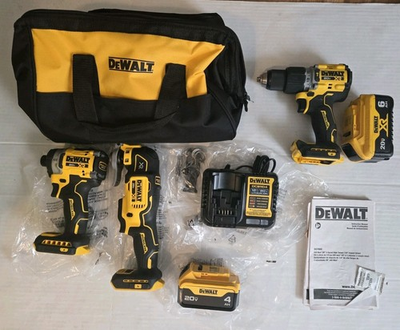 #ad Dewalt 20V MAX 3 Tool Kit w Batteries 4Ah amp; 6.0 Ah amp; 1 4.0 Ah Charger $385.00