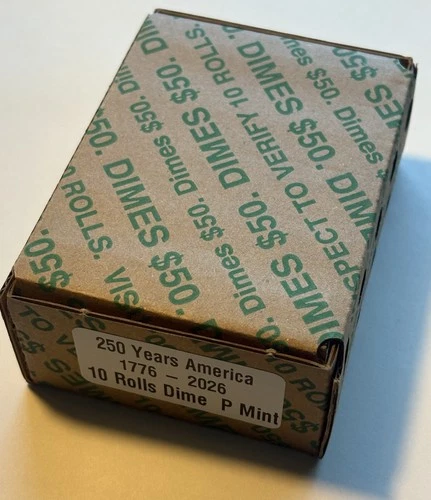 2026 - P Mint Mark. 1776-2026 Semiquincenntial DIME  1 Sealed Box of 10 Rolls 🔥