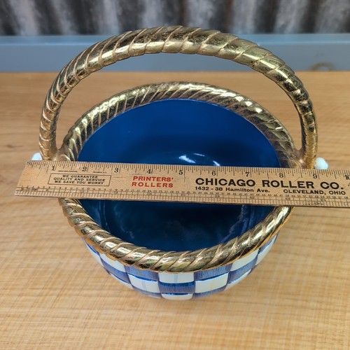 MacKenzie Cesto Pasquale Grande Bambino Royal Check Tondo Resina Manico Oro 10" - Foto 13 di 16