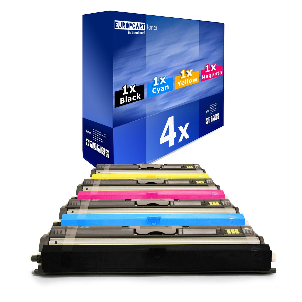 Eurotone 4er SET Toner Cartridge Per Konica-Minolta QMS 1600 Serie - Foto 5