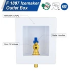 EFIELD Premium Ice Maker Outlet Box , 1/4 Turn Brass Valve, 1/2" Crimp Pex Inlet