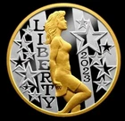1 oz silver 2023 LIBERTY’S HOPE  24K GOLD SELECT GILDED  silver round gary marks