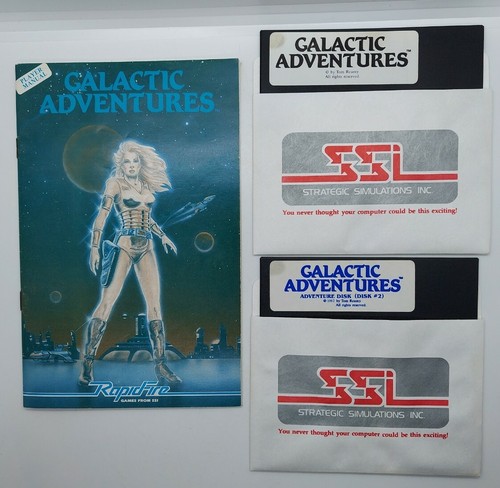 Vintage Apple II IIe IIc Software Game GALACTIC ADVENTURES SSI Rapidfire