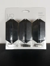 Pack of 3 Project 62 Hexagonal Galaxy Shield Flat Black Finish Hook Set New