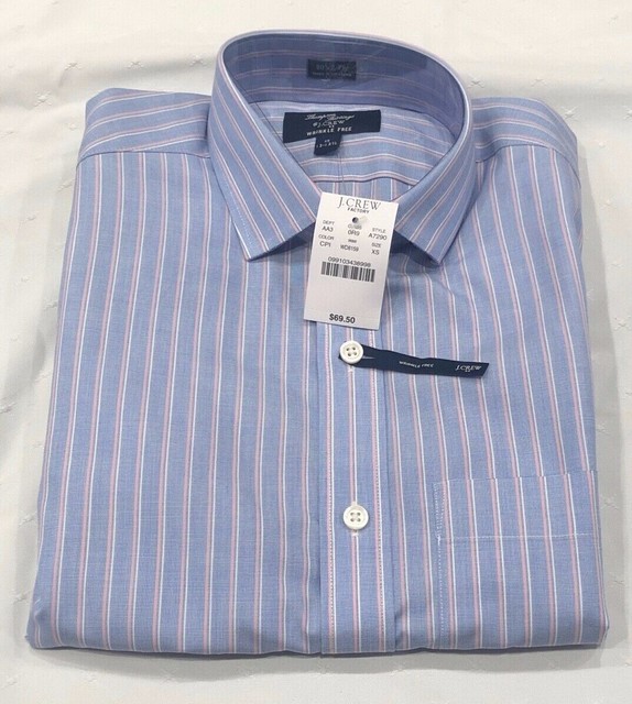 NWT J.Crew Men slim Thompson wrinkle free spread collar dress shirt sz
