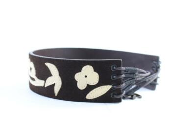 Dolce&Gabbana Floral Suede Waist Belt 13MR0226 Dolce & Gabbana - Floral Print Leather Belt | Mitchell Stores main image 4