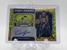 2022-23 Panini Prizm Fast Break Ochai Agbaji Gold Disco Prizm #’d/10 Utah Jazz!!