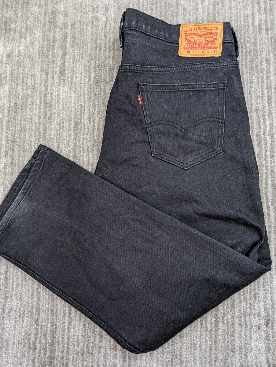 Levis 569 Jeans Men's 37x29 Black Loose Fit Straight Leg Levis 569 Jeans Men's 37x29 Black Loose Fit Straight Leg