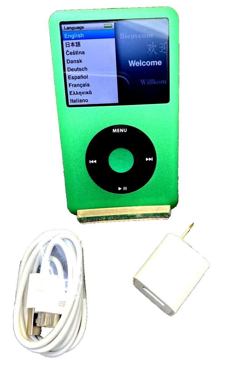 Apple iPod classic 7th Generation Green Black (256GB) Bundle