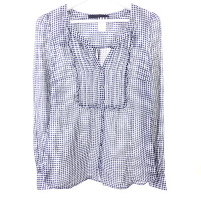 Set blouse tunic shirt checked blue white size DE 36 S