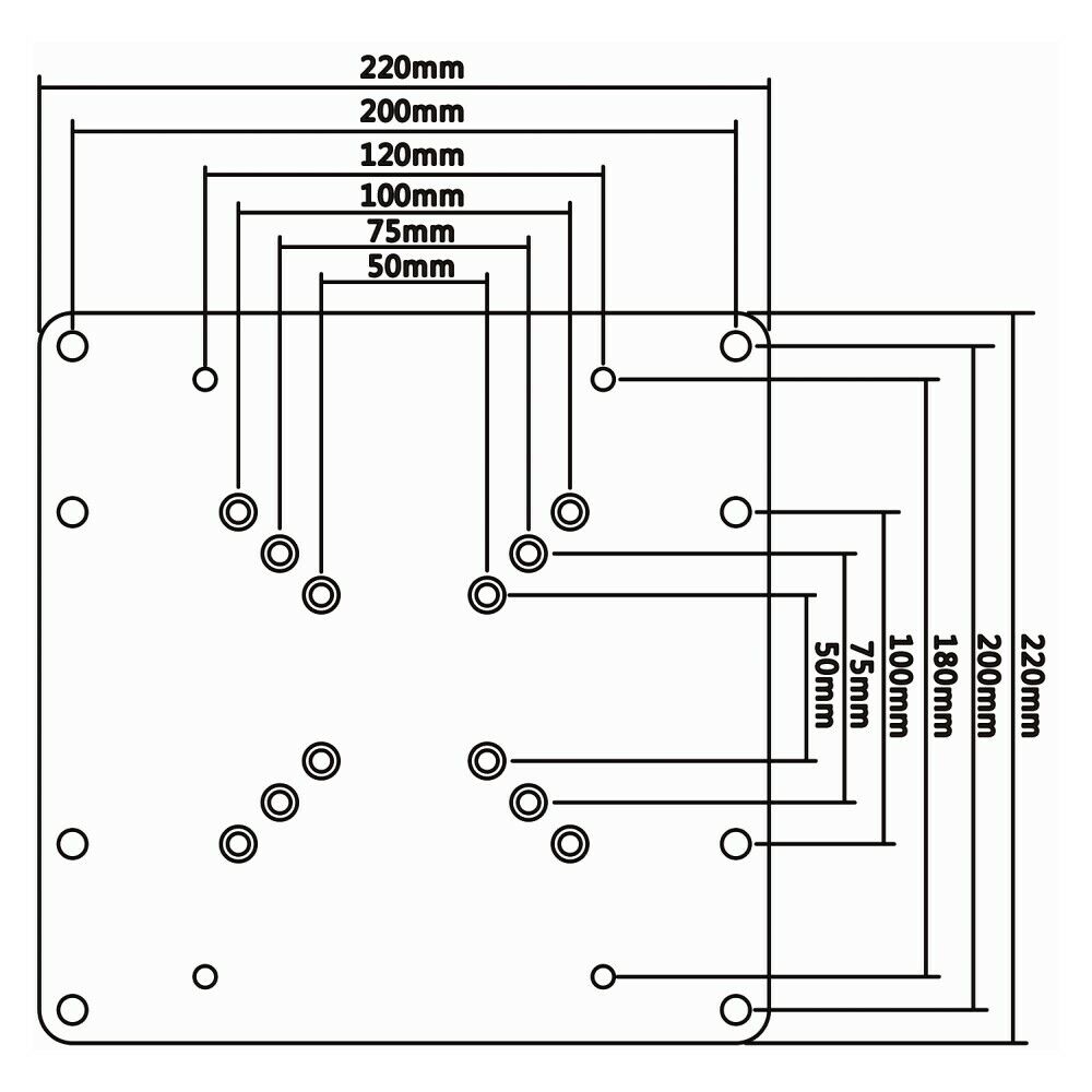 Adapter VESA für TV Monitor Fernseher Wandhalterung 50 / 75 / 100 auf bis zu 200