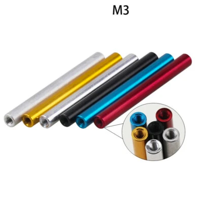 Aleación de aluminio redondo roscado separador manguito varilla M3 conector de tuercas largas