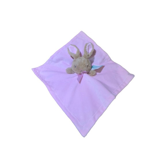 Dan Dee Security Blanket 12x12 Pink My First Easter Bunny Plush Lovey Silky Back - Picture 2 of 8