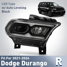 For 2021-2024 Dodge Durango Black Bezel FULL LED Projector Headlight Passenger