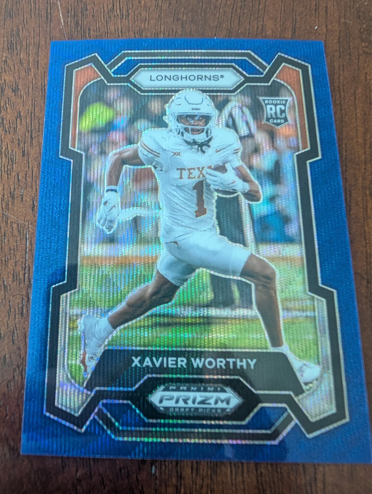 2024 Panini Prizm Draft Picks Xavier Worthy Blue Wave Prizm /249