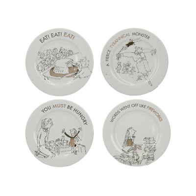 Roald Dahl Matilda Phizz-Whizzing Fine China 4er Set Beilagenteller 