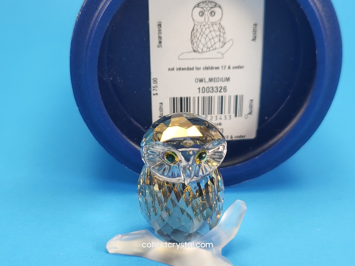 Swarovski Signed by Designer Owl Brown Medium Figurine # 1003326