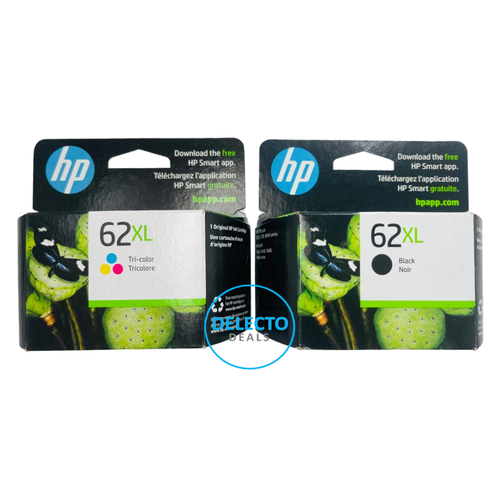 Genuine 2-Pack HP 62XL Black & Color Ink Cartridges ENVY 5660 5663 ...