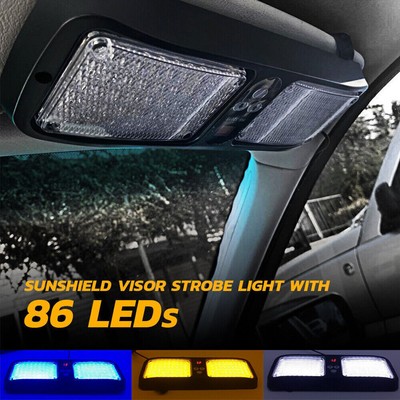 Auto 86-LED Auto Sonnenblende Strobe Flash Light Notfall Hazard Warnlampe 12V