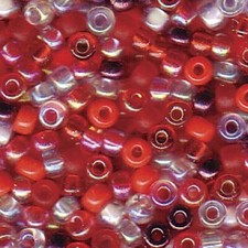 Miyuki Seed Beads 8-MIX05 Strawberry Mixture 8/0 Red Pink Glass 22g Round