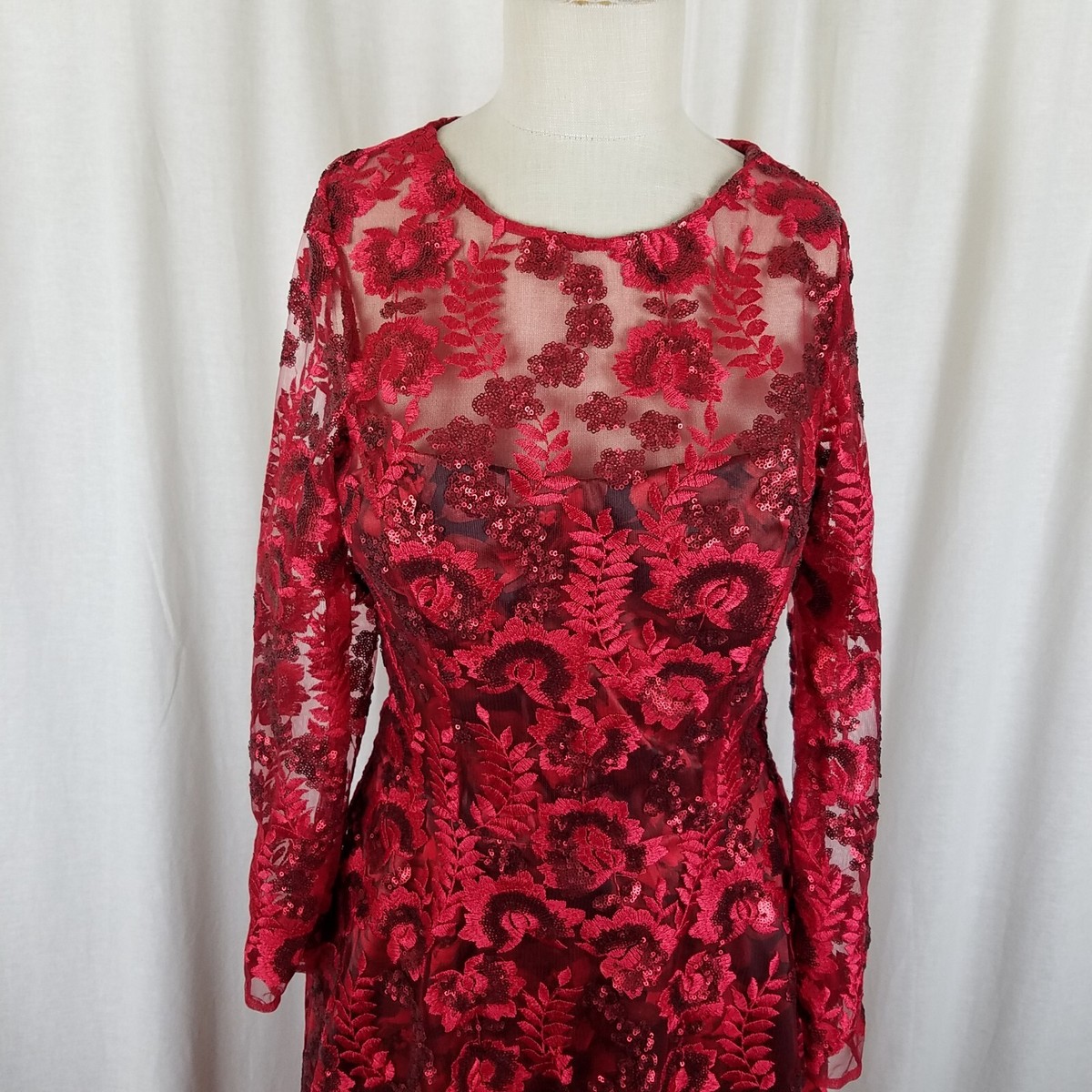 open lace back dress MNM Couture G1612 : One-Shoulder Red Dress with Avant-Garde Organdie Accents main image 0