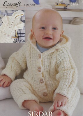 Sirdar Baby Aran Knitting Pattern 3184 Baby Bag All-In-One