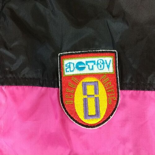 Vtg OP Jacket Y Men L Black Pink Gray Windbreaker Colorblock Ocean Pacific Rare - Picture 2 of 7