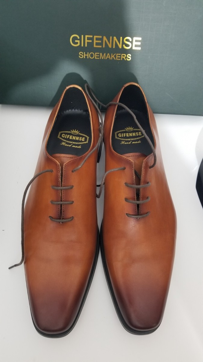 Gifennse Hand-Made Oxford Leather Dress Shoes, Men display picture 1