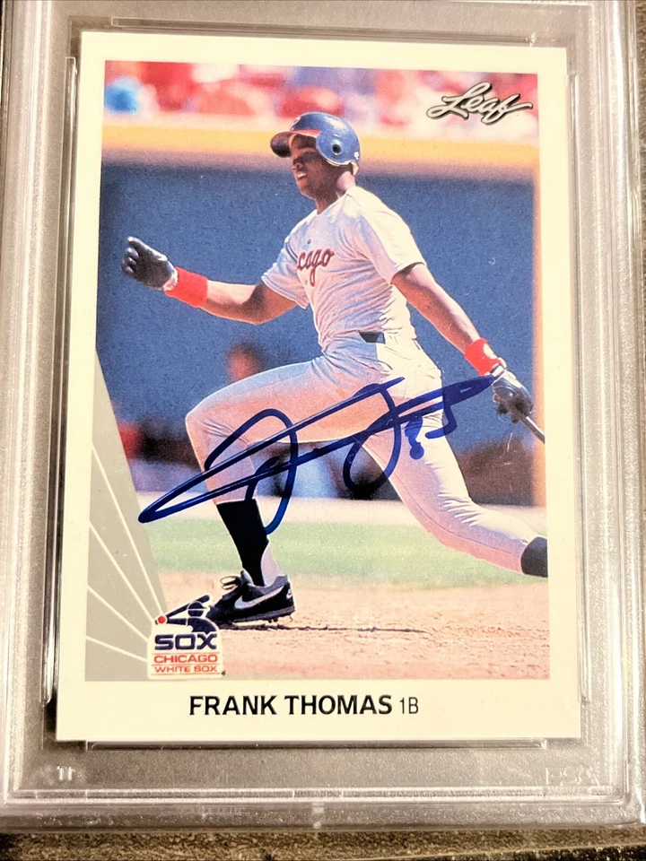 🔥⚾️Frank Thomas⚾️🔥 Tarjeta de novato 1990 Leaf AUTO RC - PSA 9 como nueva PSA/DNA #300 Foto 4 de 4
