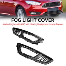 Pair Front Bumper Fog Light Lamp Cover Bezel Grill Fits For Ford Focus 2015-2017