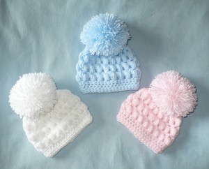 baby boy hat with pom pom