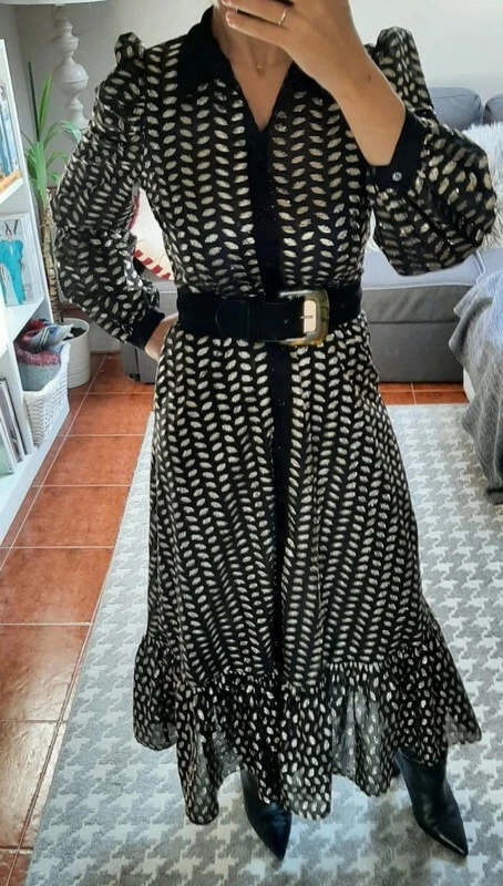 Zara black gold clearance dress