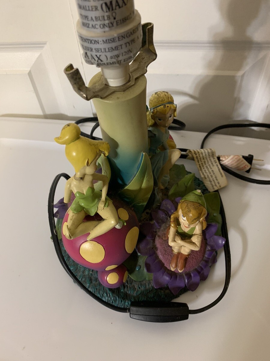Rare Disney Discontinued VHTF Tinkerbell and Friends Mushroom Lamp