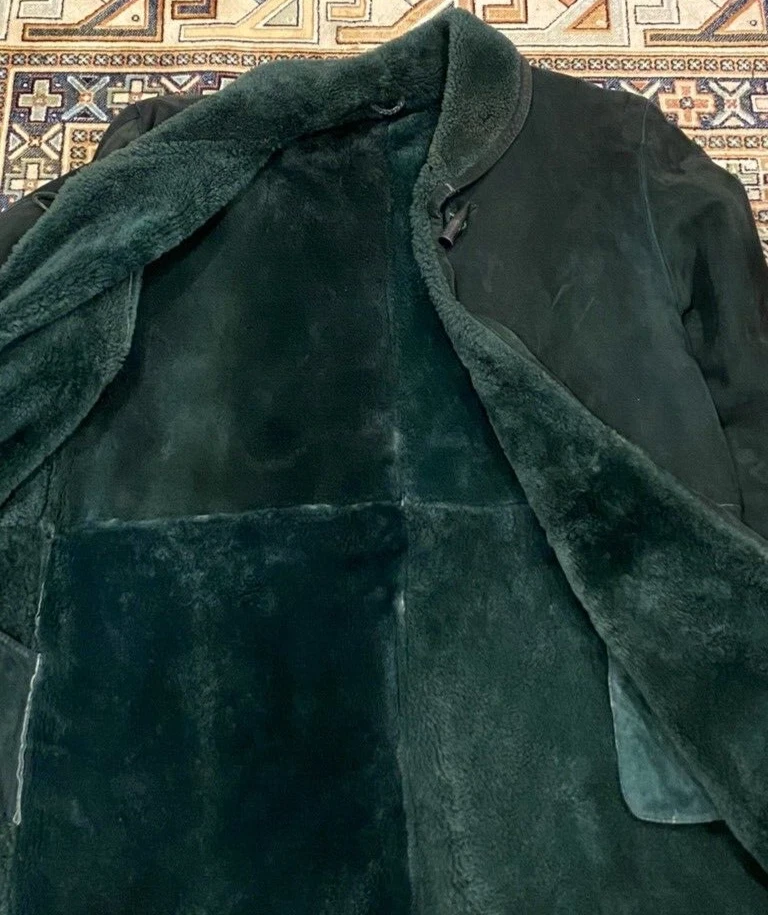 VTG Blooomingdale's Green Suede/Fur Coat "Northern Lights" - Image 4 of 4