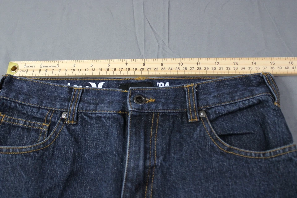 Hurley Jeans Boys 18 Blue Mid Rise 84 Slim Straight Dark Stretch Denim 30x29 - Image 3 of 4