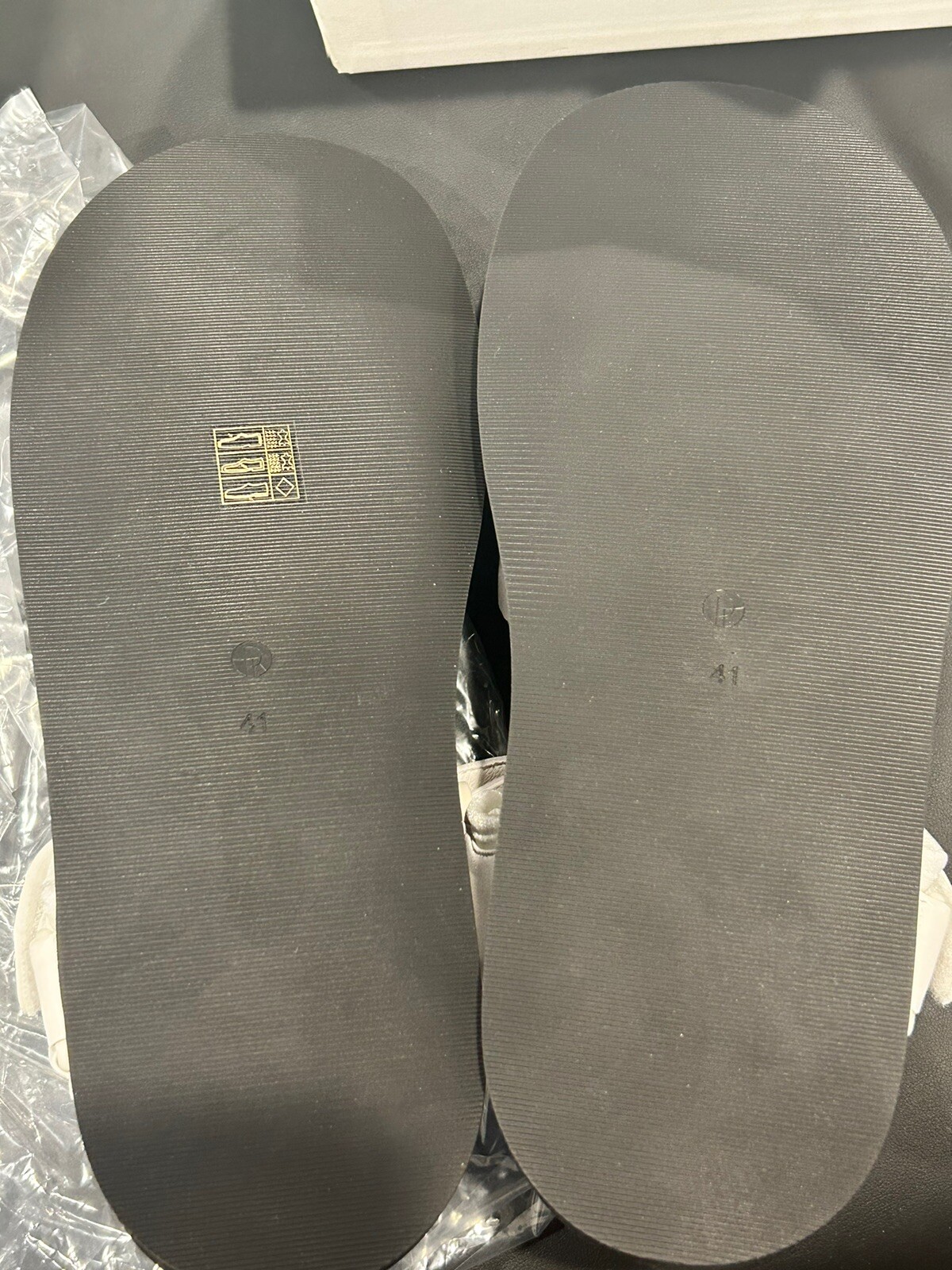 NIB $990 The Row Hook and Loop Grip Tape Sandals in Eggshell (White) sz 41/11