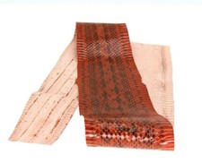 Elaphe Carinata Snake Leather Snakeskin Craft Supply Unbleached Reddish Brown
