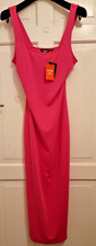 Image of Superdry - Neck Jersey Midi Dress - Pink - Womens - UK12 - BNWT