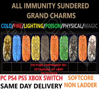  PC PS4 PS5 XBOX SWITCH NON-LAD Immunity Sunder Charm DIABLO 2 RESURRECTED D2R