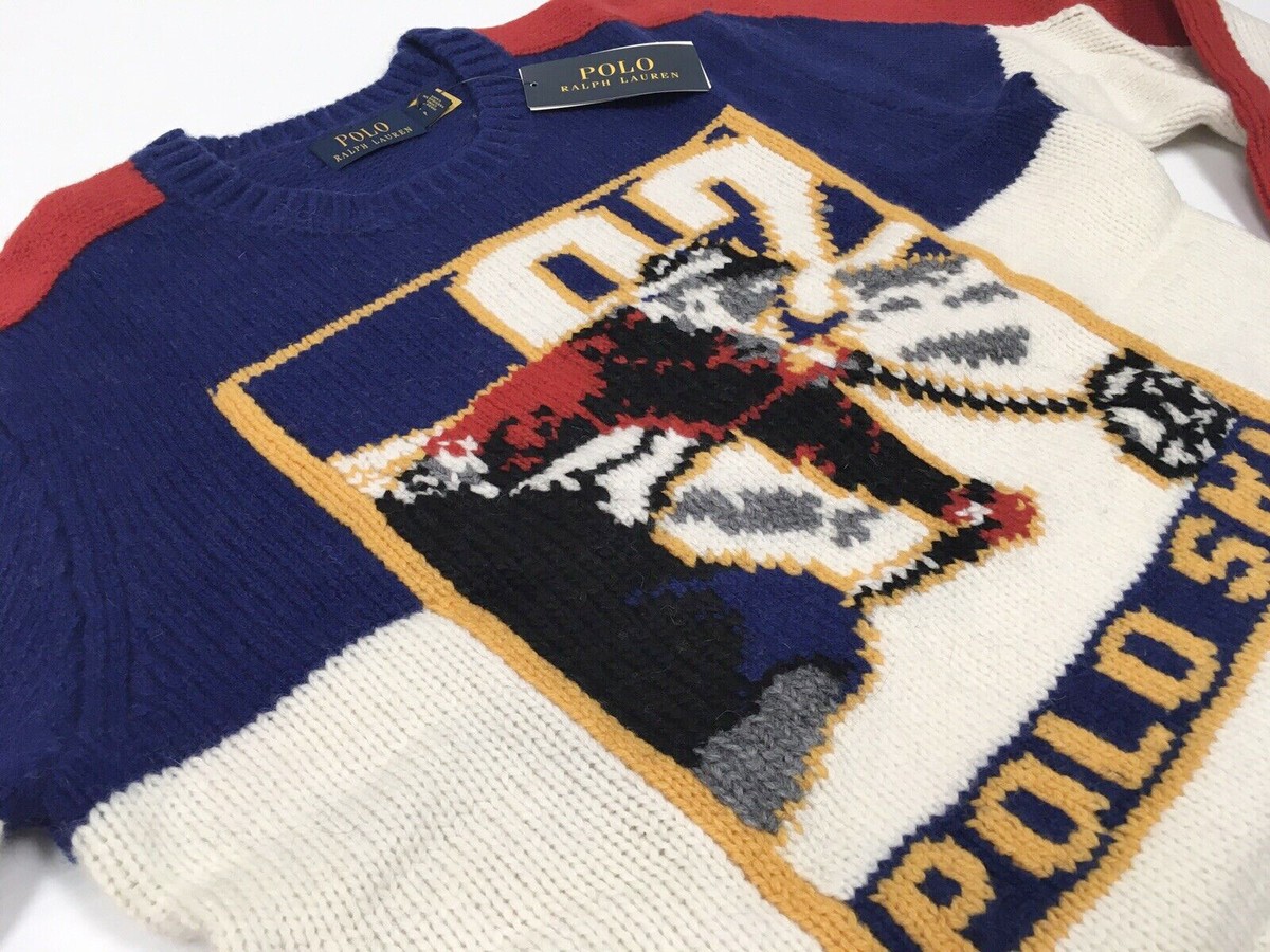 Polo Ralph Lauren VTG Ski 92 Colorblocked Chunky Wool Knit Polo Ralph Lauren VTG Ski 92 Colorblocked Chunky Wool Knit